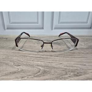 Gloria Vanderbilt Burgundy Metal Rectangular Half Rim Glasses GG 4002 54 17 1351